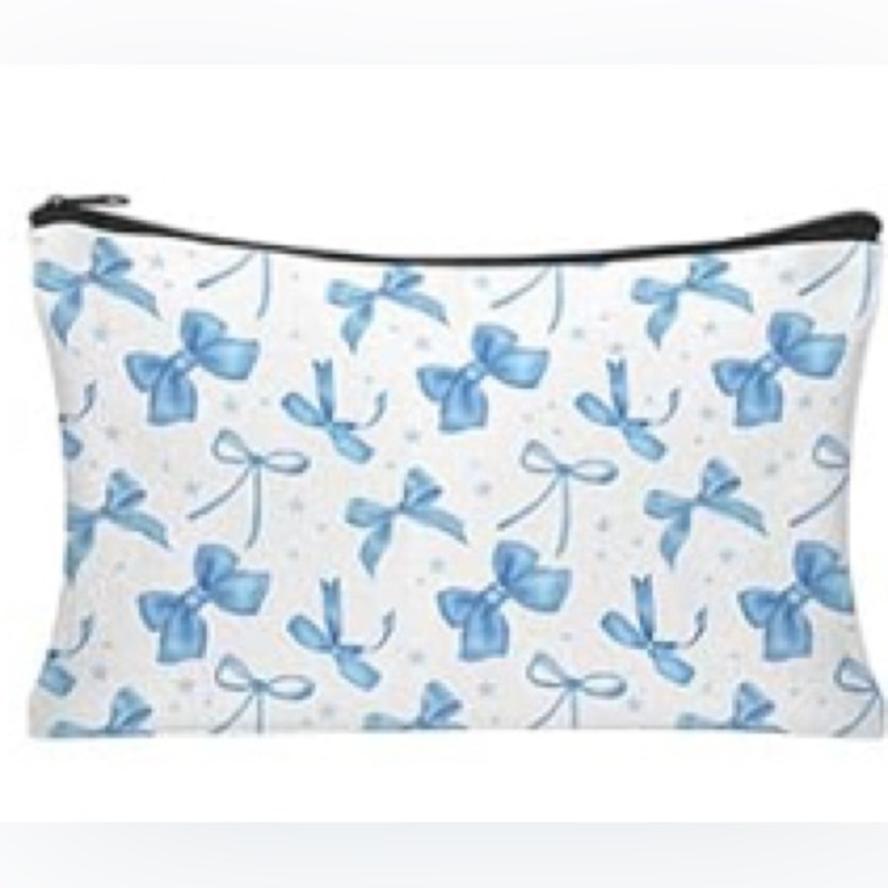 Blue Bow Makeup Bag